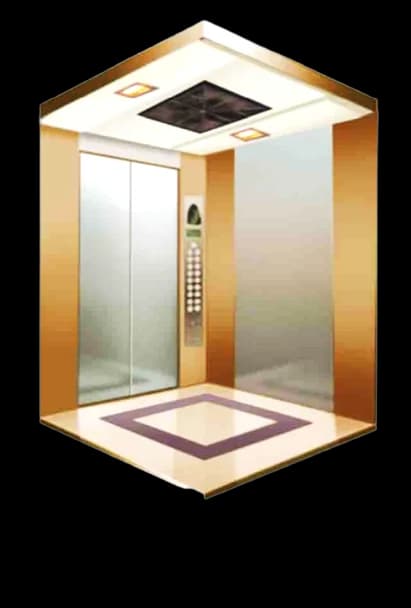 Stainless steel elevator cabin with M.S. color powder coating