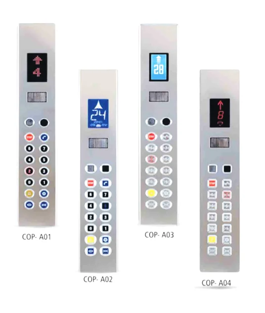 Car Operating Panel and Landing Operating Panel with stainless steel hairline finish and position indicator